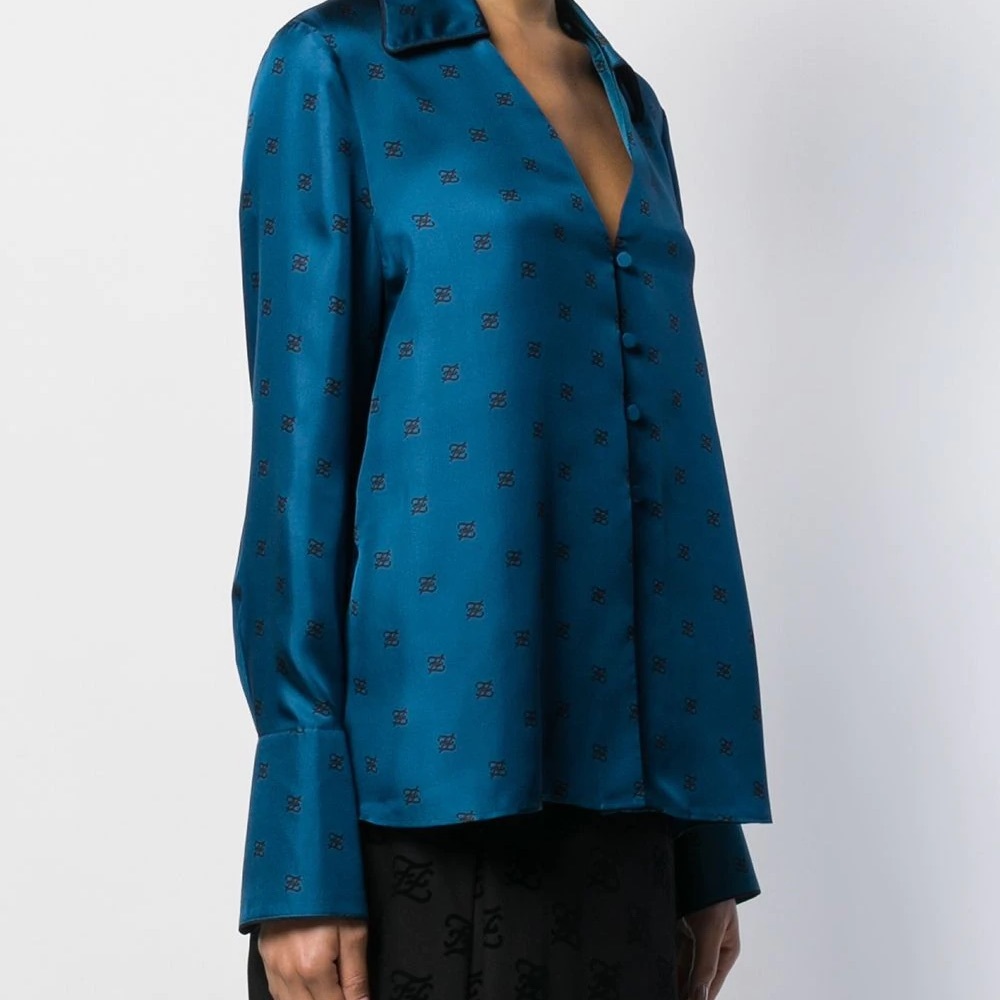 Fendi Silk Karligraphy Motif Blouse